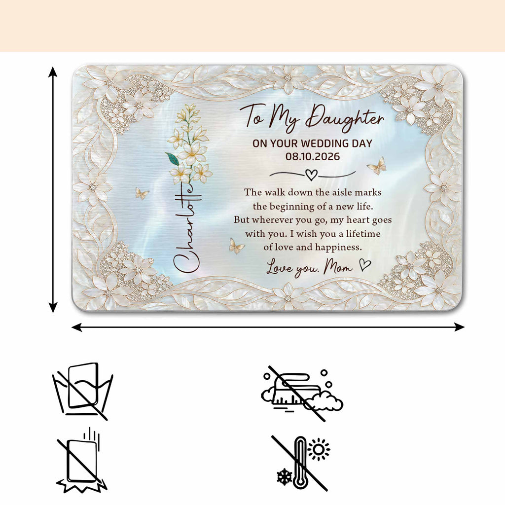 Personalized Aluminum Wallet Card Gift for Daughter Wedding Day