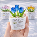 Personalized Glass Everlasting Tulips Custom Gift for Daughter Wedding Day Glass Tulip GradoCreations