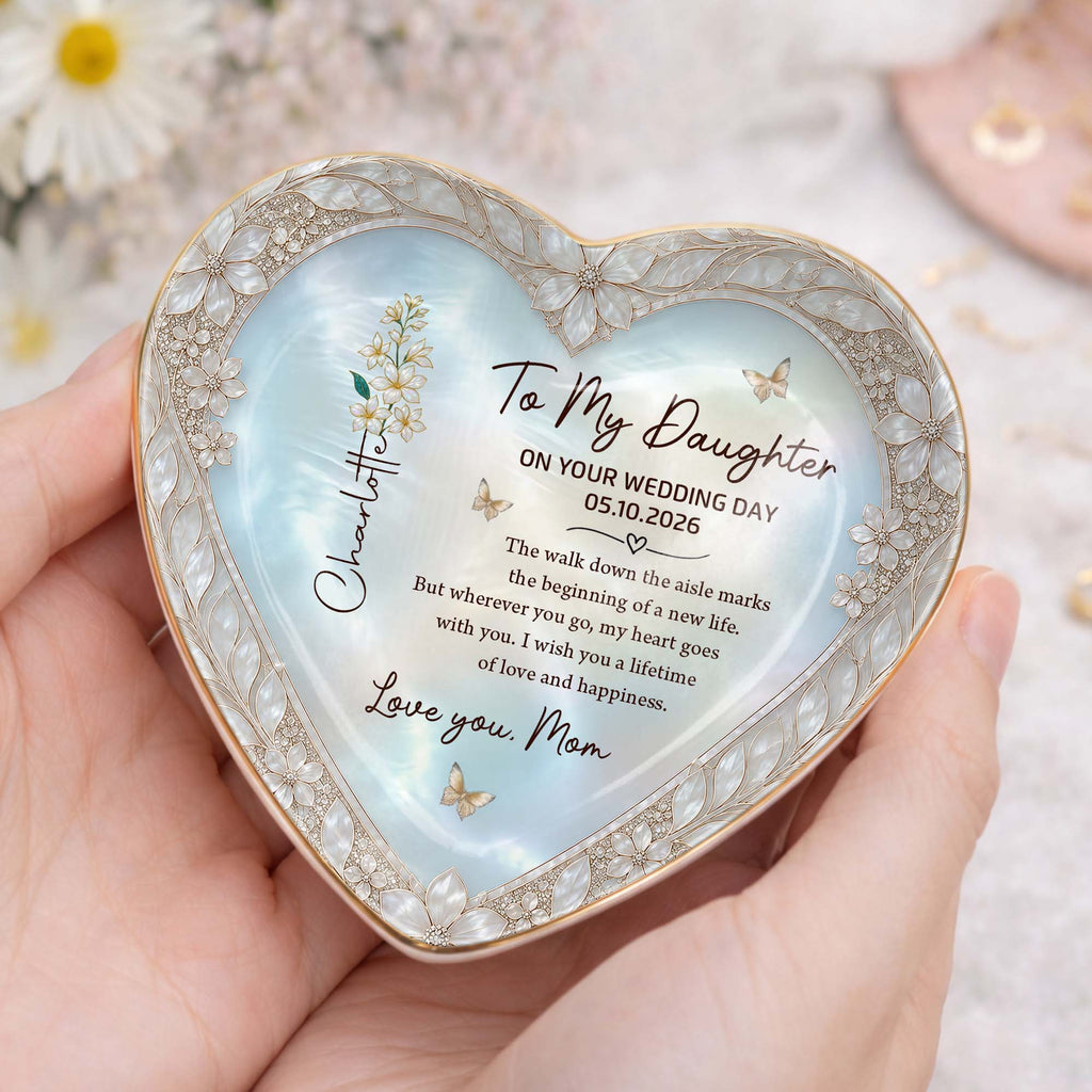 Personalized Heart Jewelry Dish Custom Name Gift for Bride Heart Jewelry Dish GradoCreations