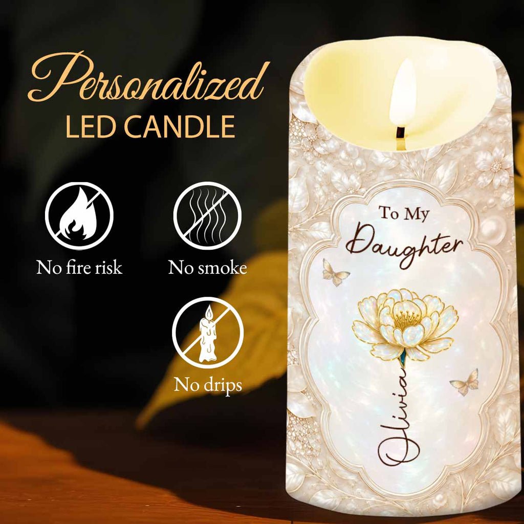 Personalized LED Candle Custom Name Gift for Daughter Wedding Day