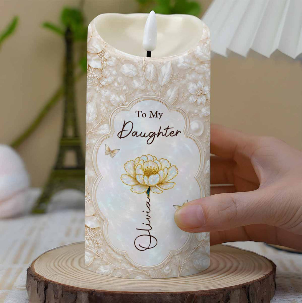 Personalized LED Candle Custom Name Gift for Daughter Wedding Day