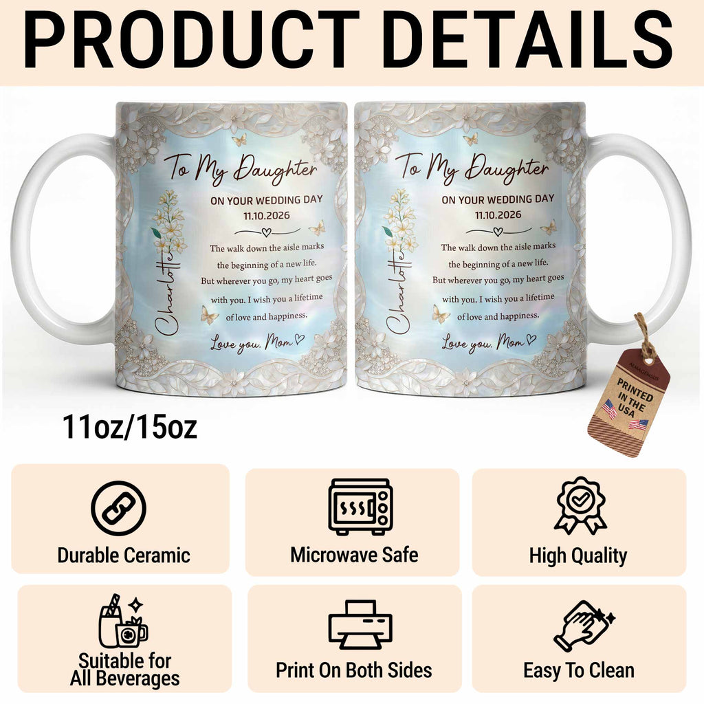 Personalized Edge-to-Edge Mug Wedding Gift for Daughter Edge-to-edge Mug GradoCreations