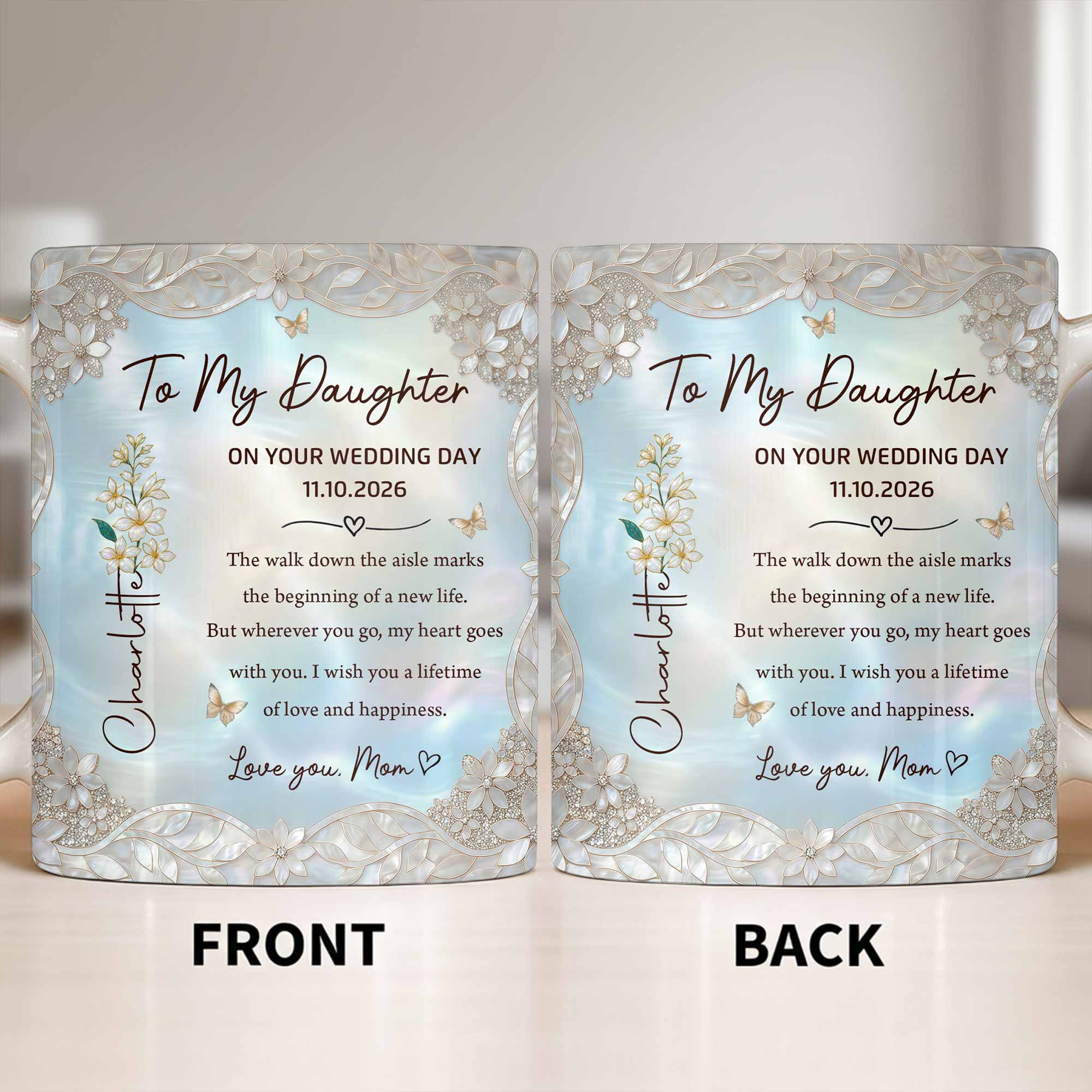 Personalized Edge-to-Edge Mug Wedding Gift for Daughter Edge-to-edge Mug GradoCreations