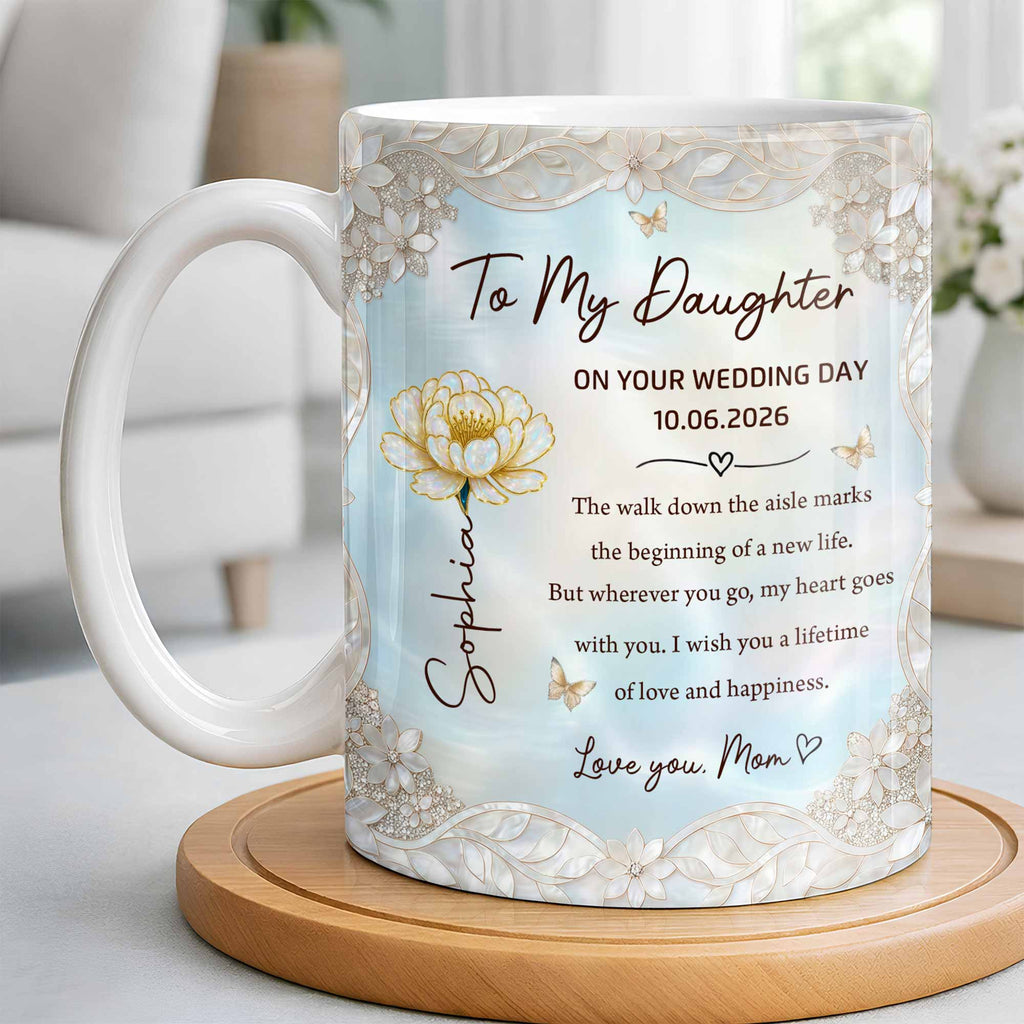 Personalized Edge-to-Edge Mug Wedding Gift for Daughter Edge-to-edge Mug GradoCreations