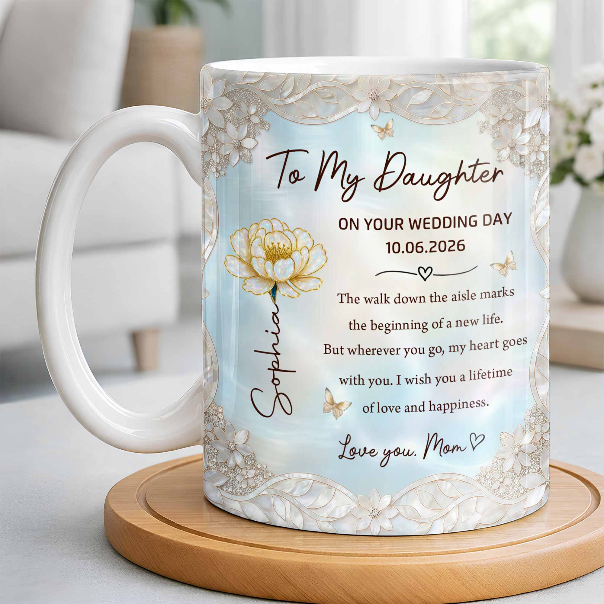 Personalized Edge-to-Edge Mug Wedding Gift for Daughter Edge-to-edge Mug GradoCreations