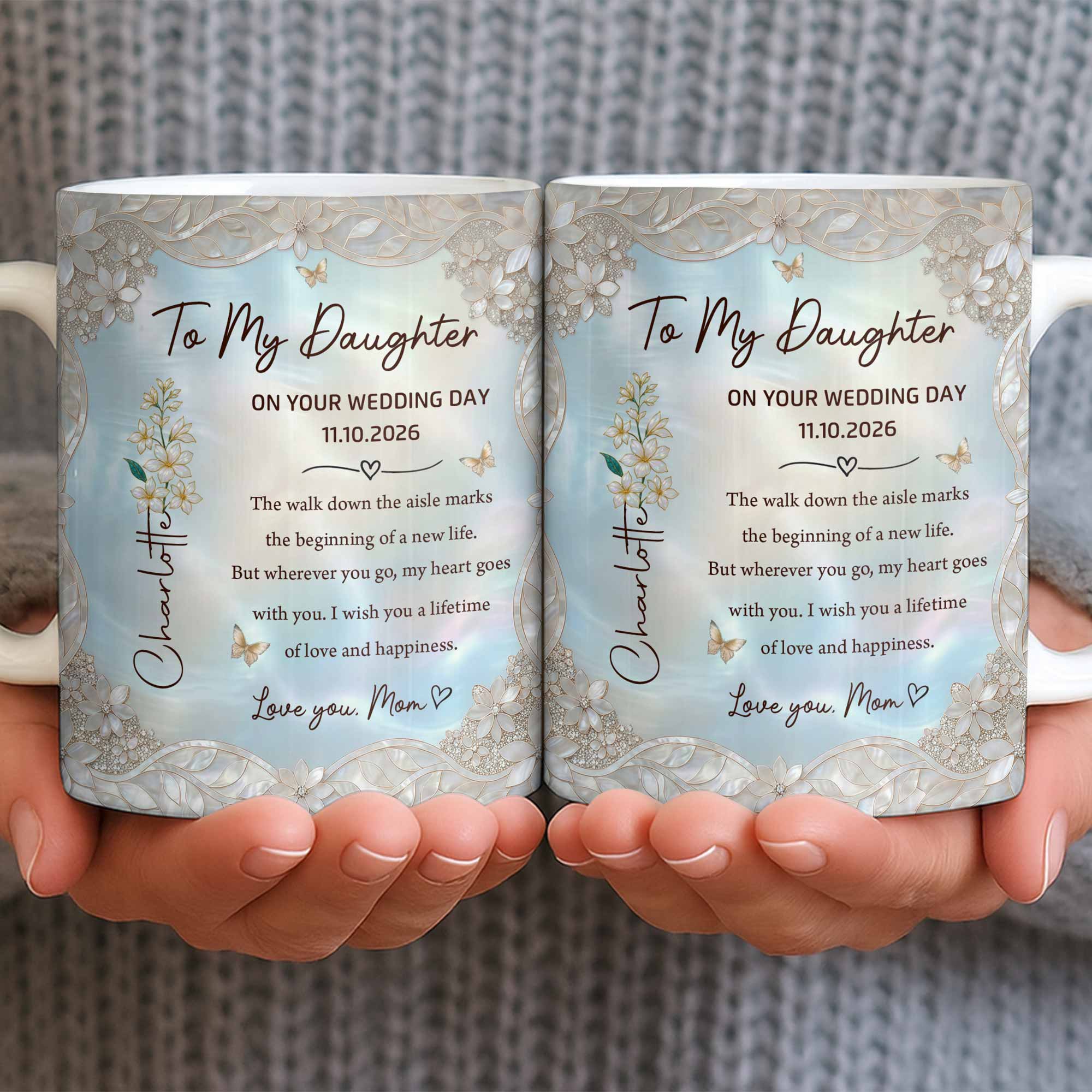Personalized Edge-to-Edge Mug Wedding Gift for Daughter Edge-to-edge Mug GradoCreations