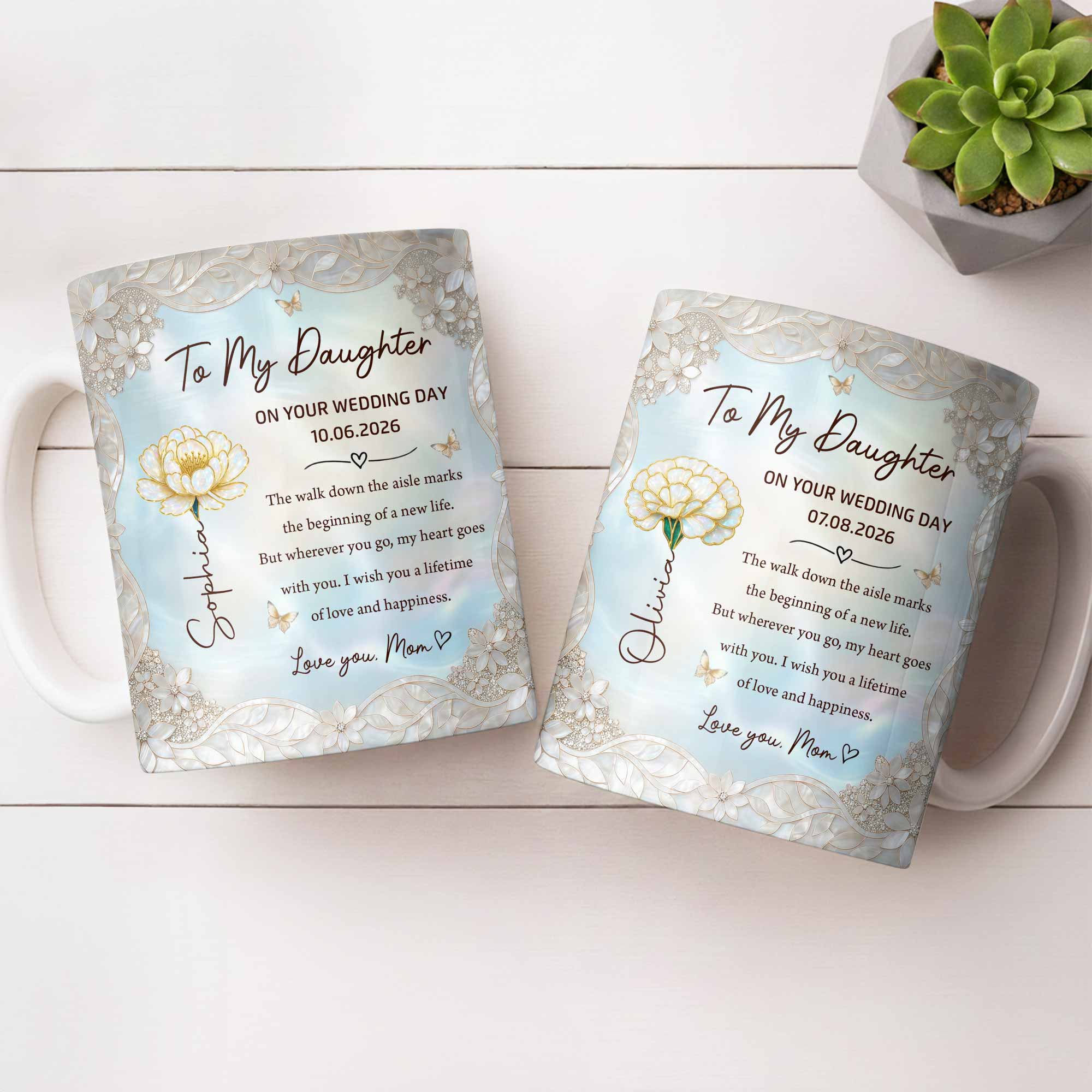 Personalized Edge-to-Edge Mug Wedding Gift for Daughter Edge-to-edge Mug GradoCreations
