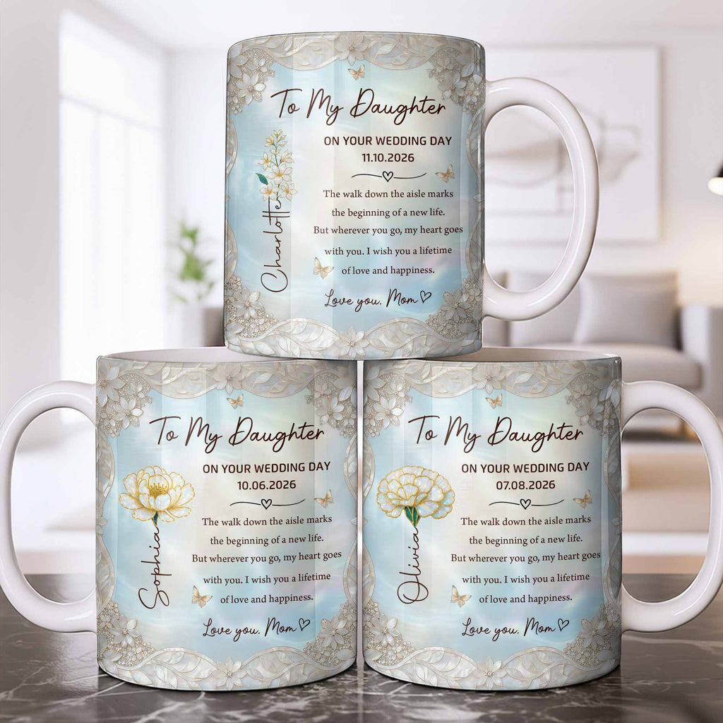 Personalized Edge-to-Edge Mug Wedding Gift for Daughter Edge-to-edge Mug GradoCreations