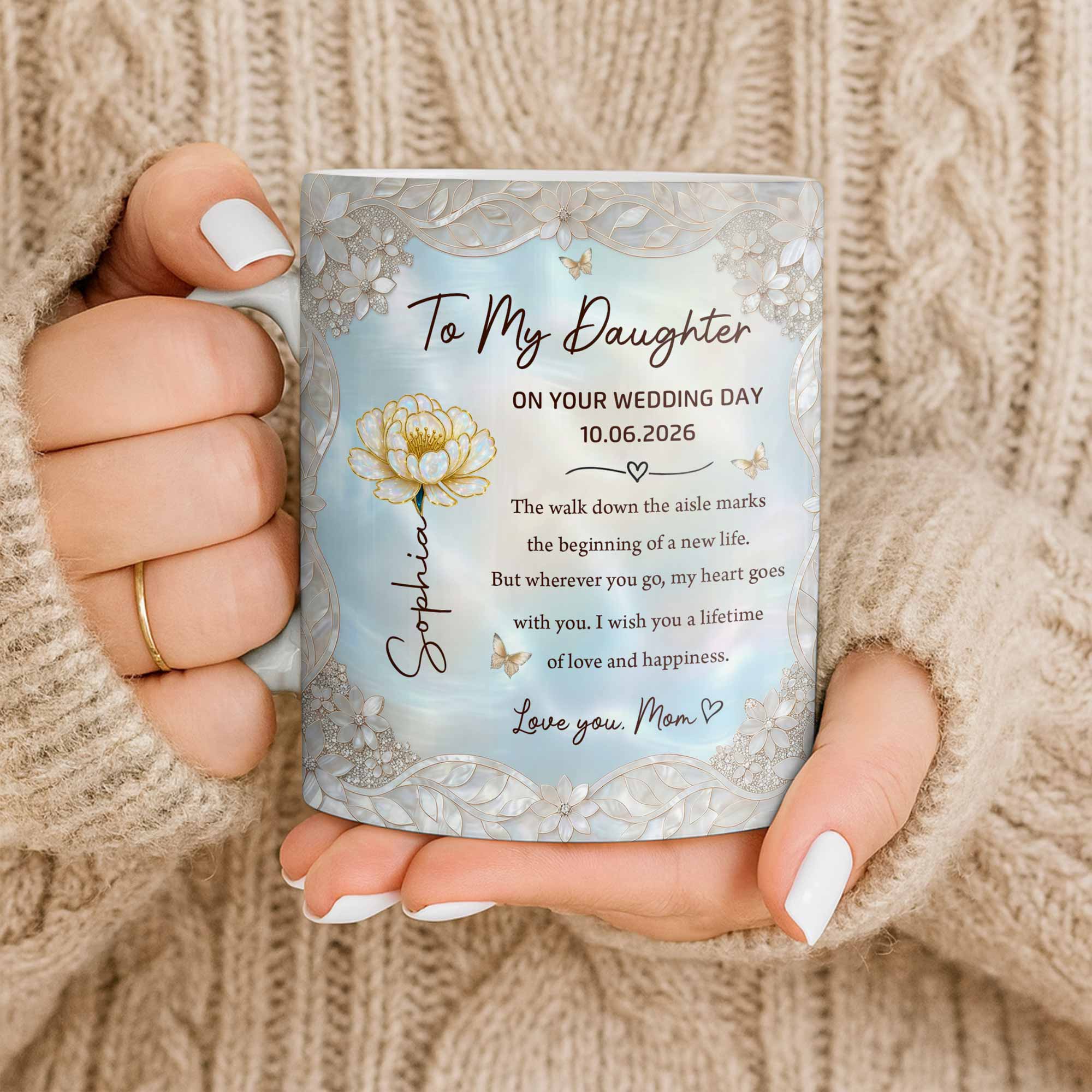 Personalized Edge-to-Edge Mug Wedding Gift for Daughter Edge-to-edge Mug GradoCreations