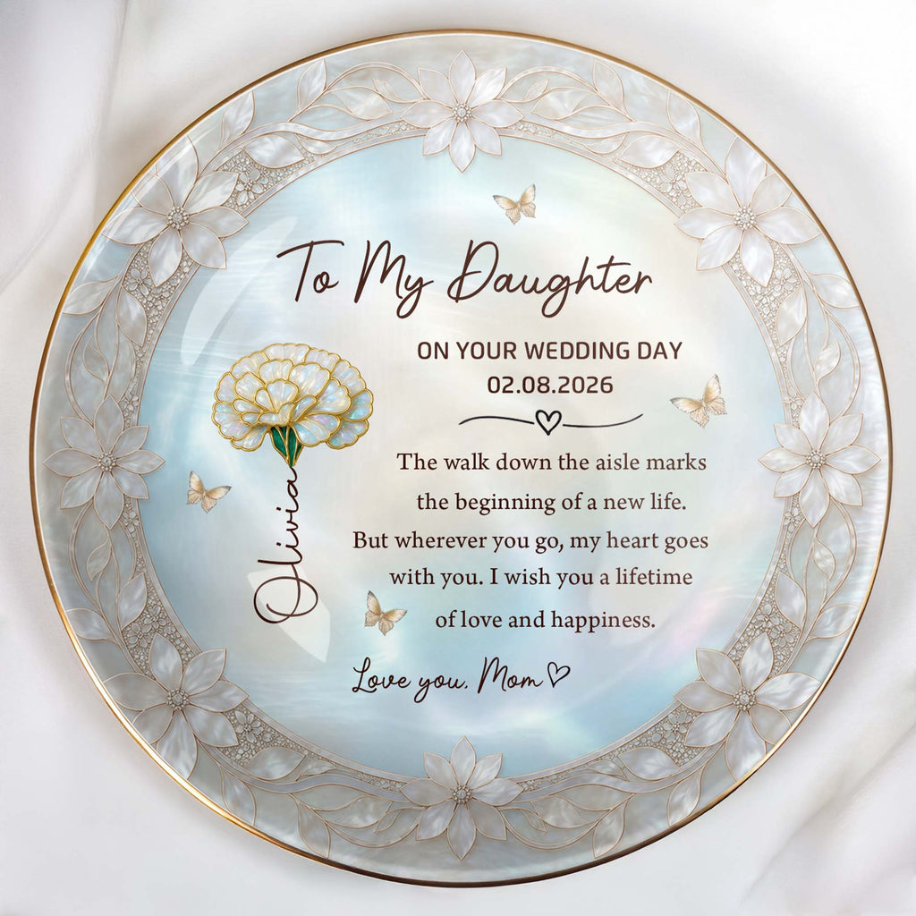 Personalized Ceramic Jewelry Dish Birth Month Flowers Gift for Daughter Jewelry Dish GradoCreations