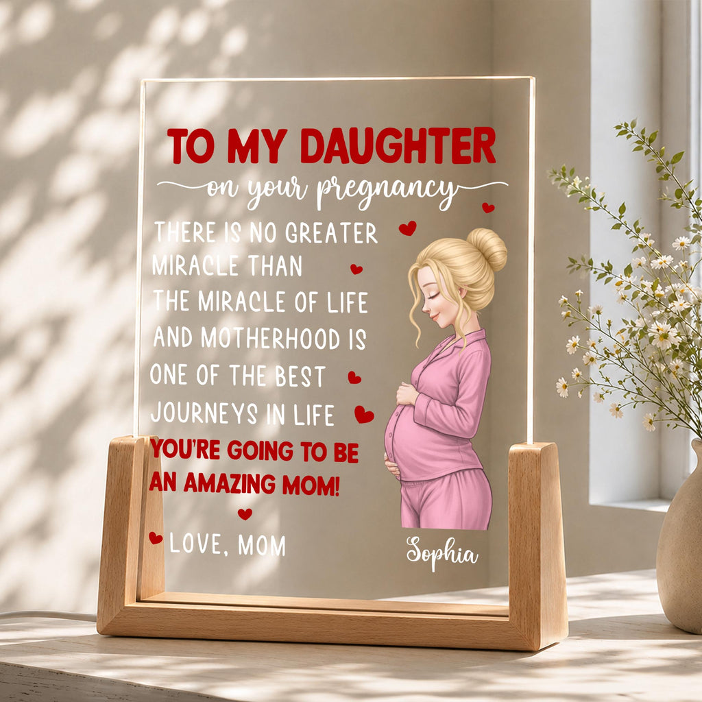 Personalized Acrylic Night Light Custom Gift for Daughter Wood and Acrylic Night Light GradoCreations