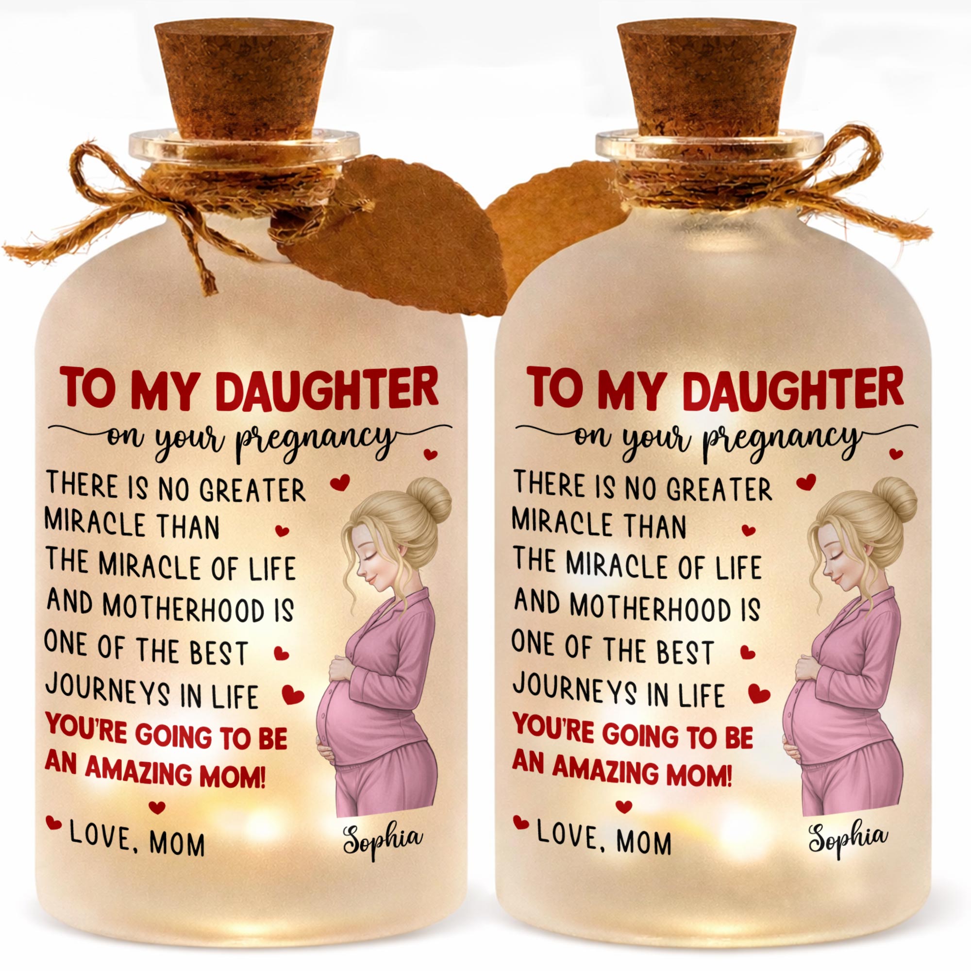 Personalized Frosted Short Bottle Light Custom Name Gift for Daughter Short Bottle Light GradoCreations