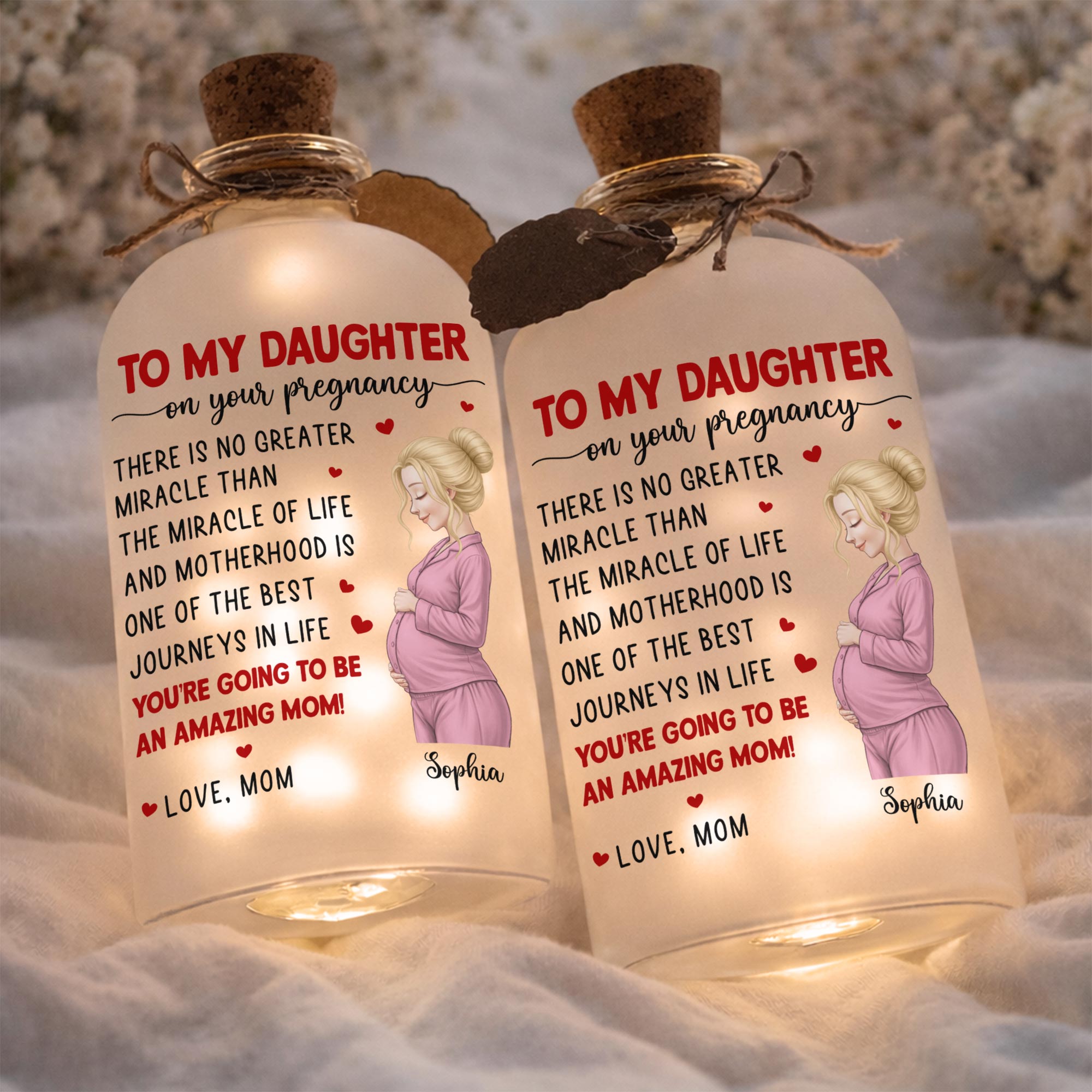 Personalized Frosted Short Bottle Light Custom Name Gift for Daughter Short Bottle Light GradoCreations