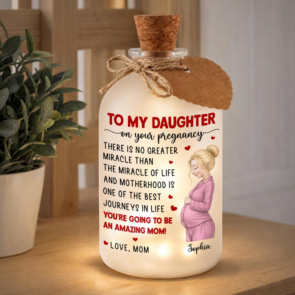 Personalized Frosted Short Bottle Light Custom Name Gift for Daughter Short Bottle Light GradoCreations