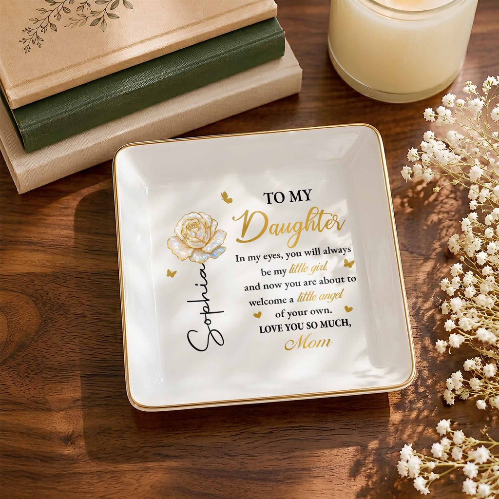 Personalized Ceramic Jewelry Dish Custom Name Gift for Daughter Jewelry Dish GradoCreations