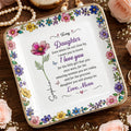 Personalized Ceramic Jewelry Dish Custom Birth Month Flower Gift for Daughter Jewelry Dish GradoCreations
