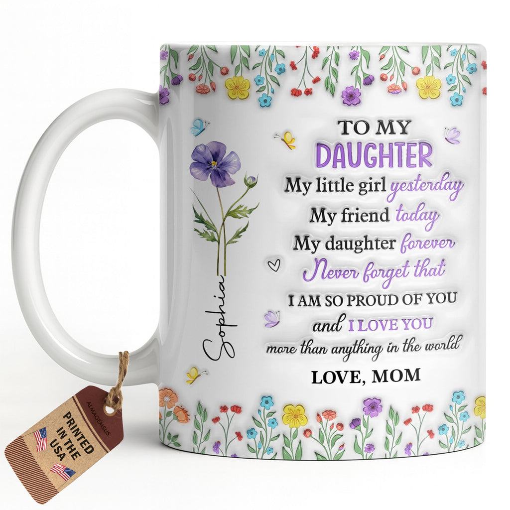 Personalized Edge-to-Edge Mug Custom Floral Gift for Daughter Edge-to-edge Mug GradoCreations