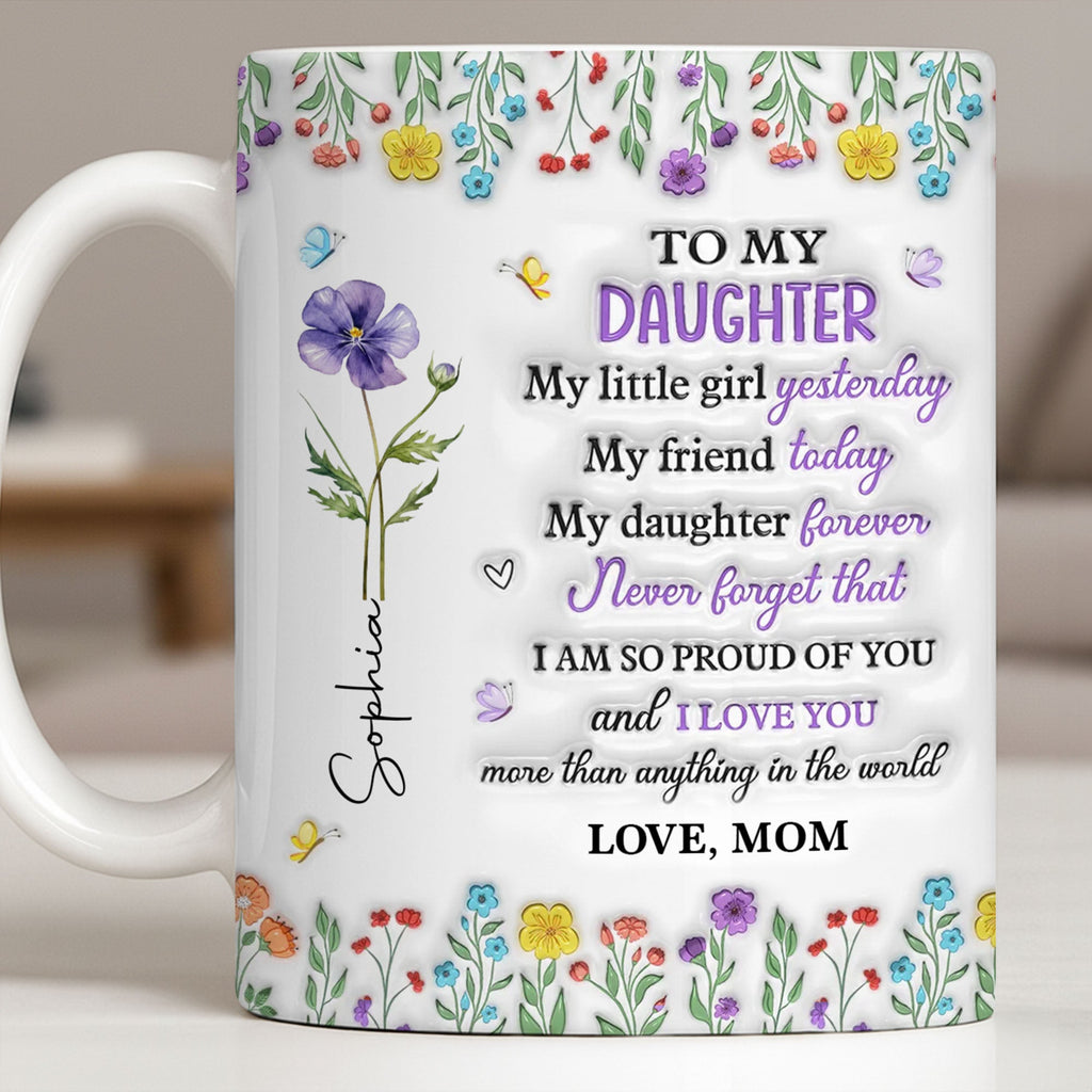 Personalized Edge-to-Edge Mug Custom Floral Gift for Daughter Edge-to-edge Mug GradoCreations