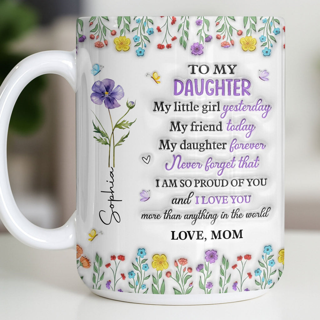 Personalized Edge-to-Edge Mug Custom Floral Gift for Daughter Edge-to-edge Mug GradoCreations