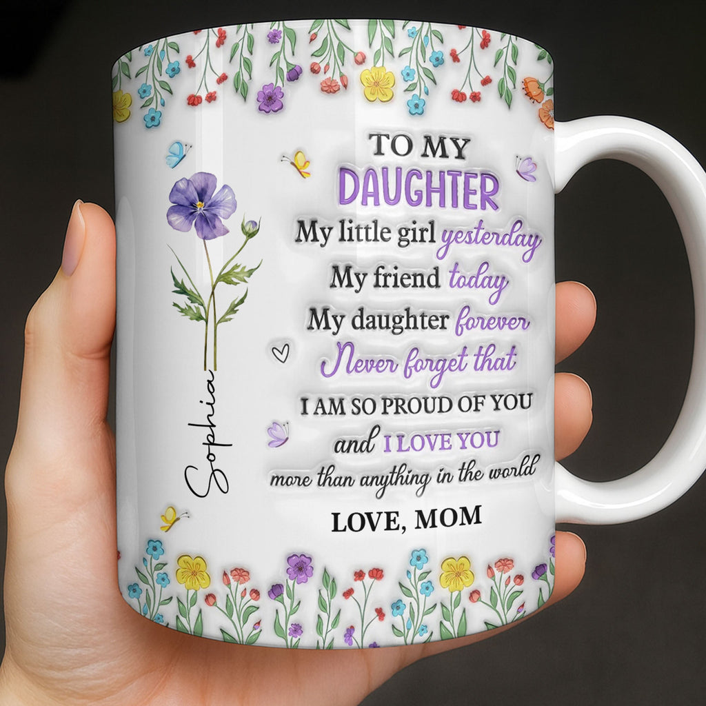 Personalized Edge-to-Edge Mug Custom Floral Gift for Daughter Edge-to-edge Mug GradoCreations