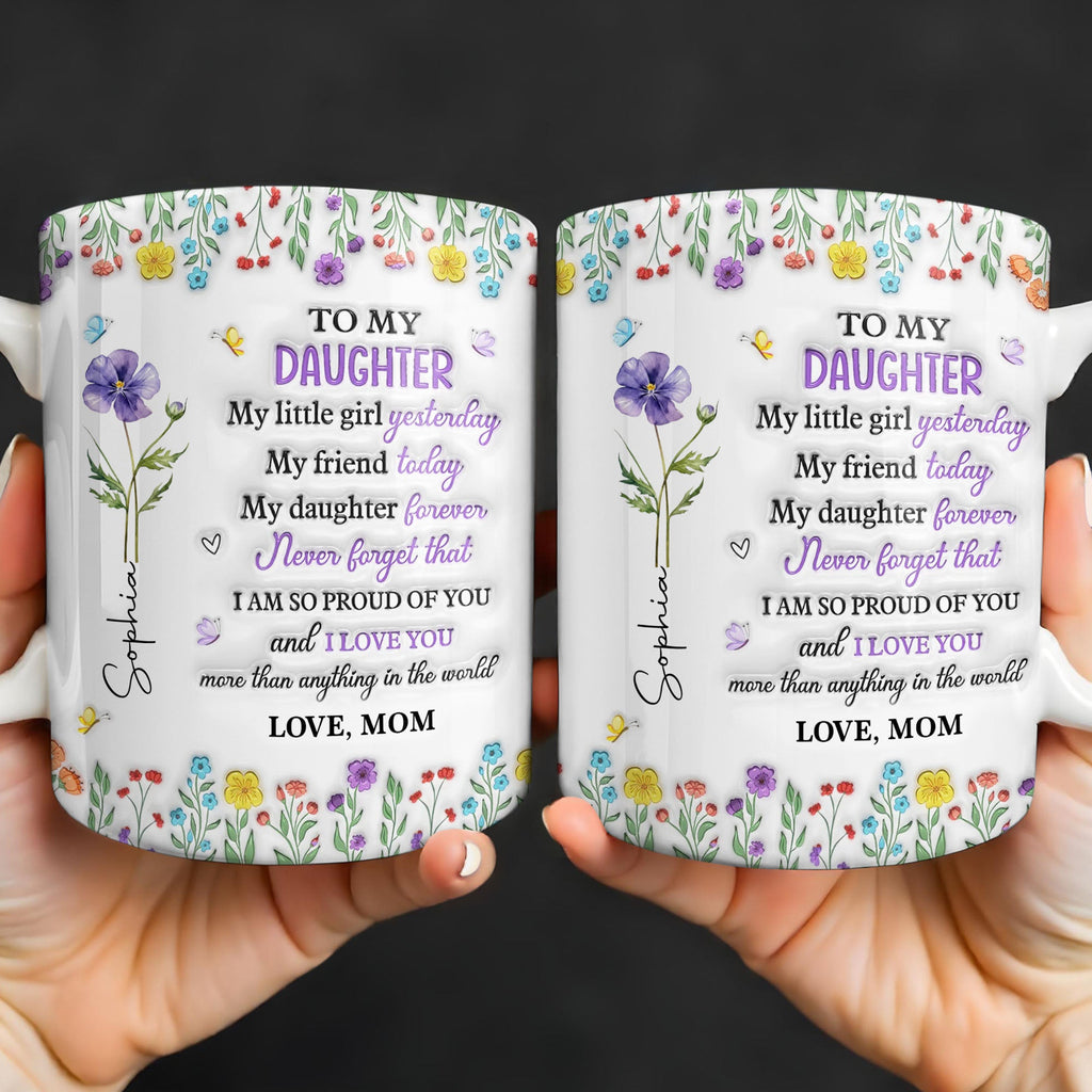 Personalized Edge-to-Edge Mug Custom Floral Gift for Daughter Edge-to-edge Mug GradoCreations