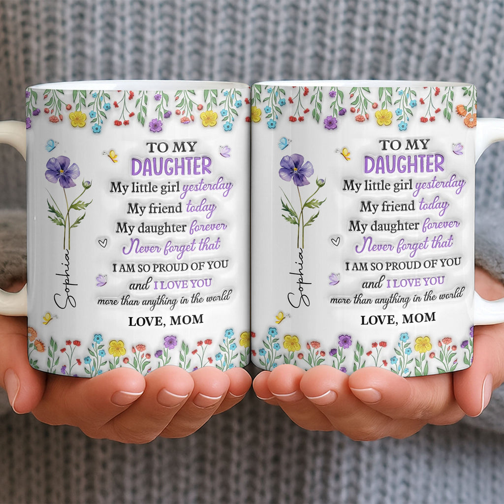 Personalized Edge-to-Edge Mug Custom Floral Gift for Daughter Edge-to-edge Mug GradoCreations