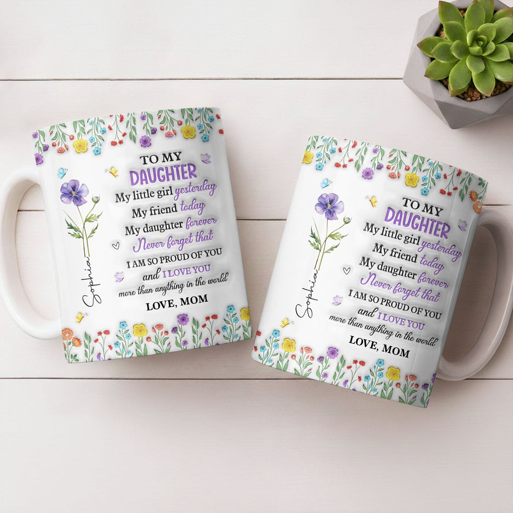 Personalized Edge-to-Edge Mug Custom Floral Gift for Daughter Edge-to-edge Mug GradoCreations