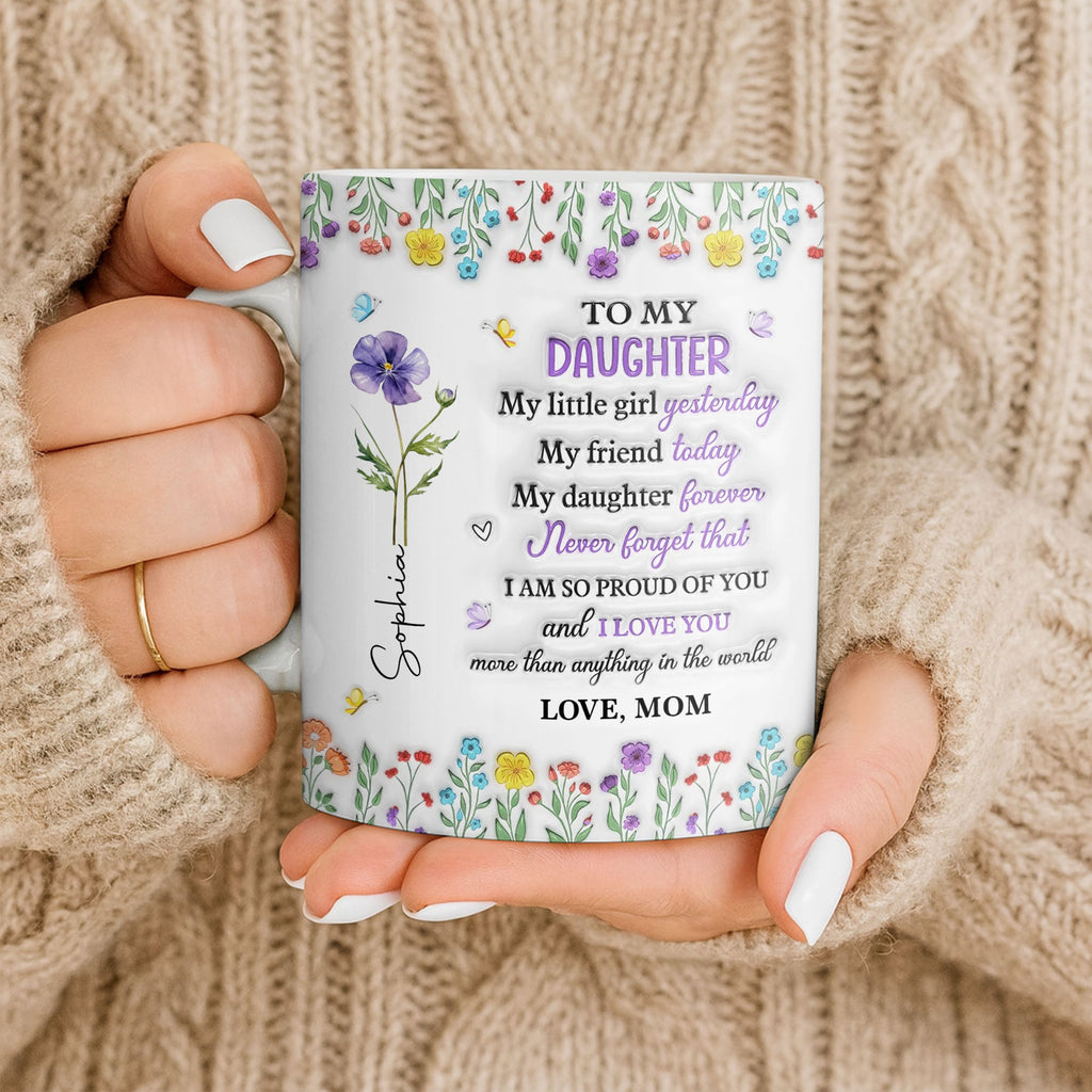 Personalized Edge-to-Edge Mug Custom Floral Gift for Daughter Edge-to-edge Mug GradoCreations