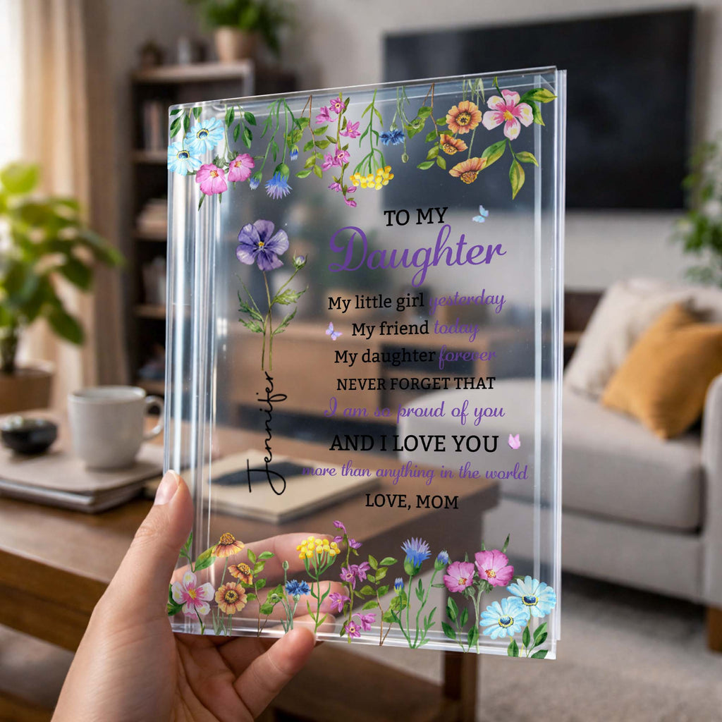 Personalized Acrylic Book Vase Custom Name Gift for Daughter Acrylic Book Vase GradoCreations