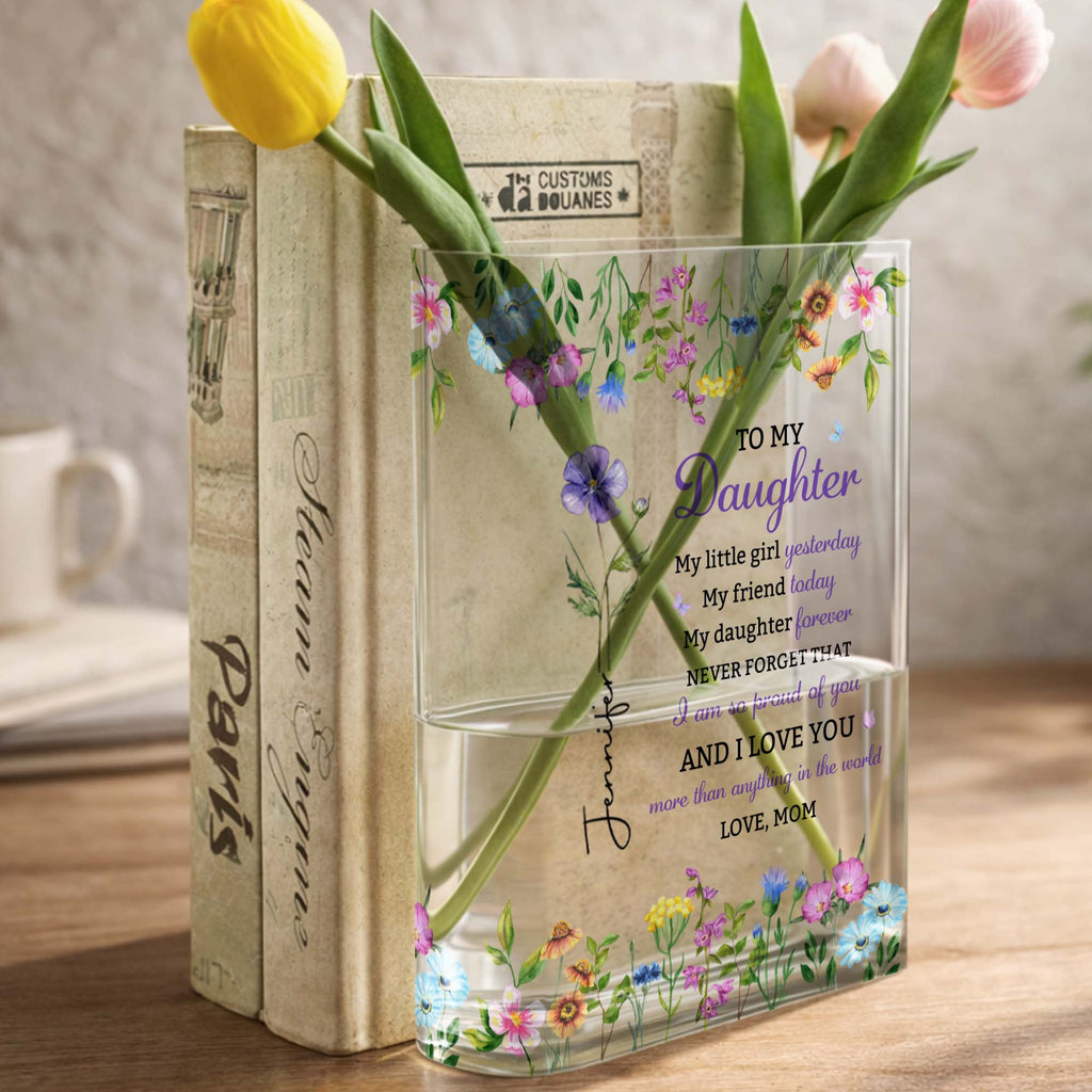 Personalized Acrylic Book Vase Custom Name Gift for Daughter Acrylic Book Vase GradoCreations