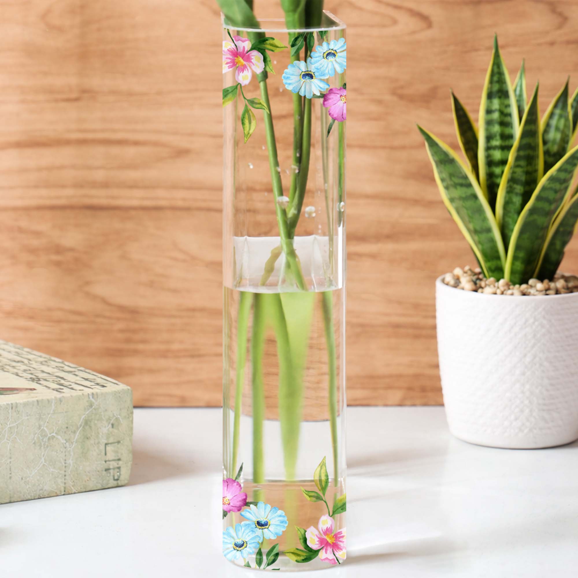 Personalized Acrylic Book Vase Custom Name Gift for Daughter Acrylic Book Vase GradoCreations