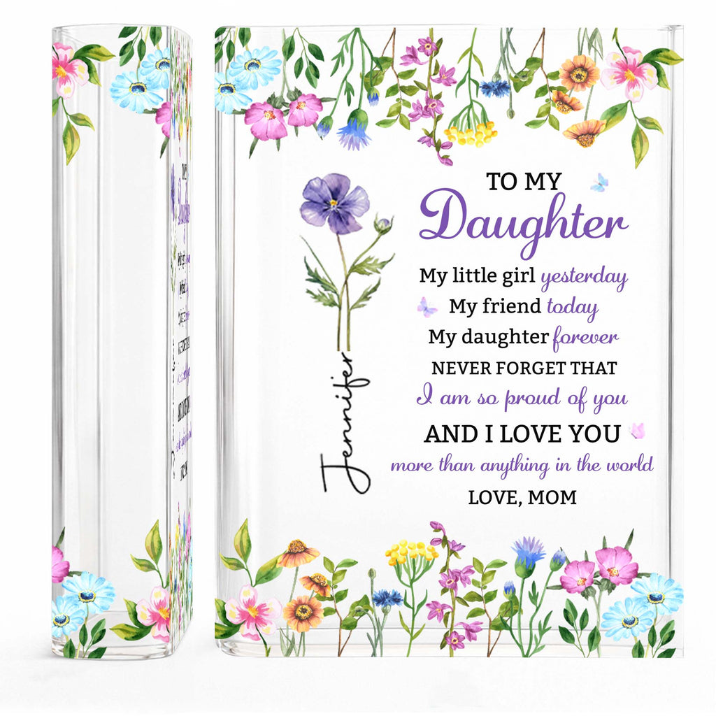 Personalized Acrylic Book Vase Custom Name Gift for Daughter Acrylic Book Vase GradoCreations