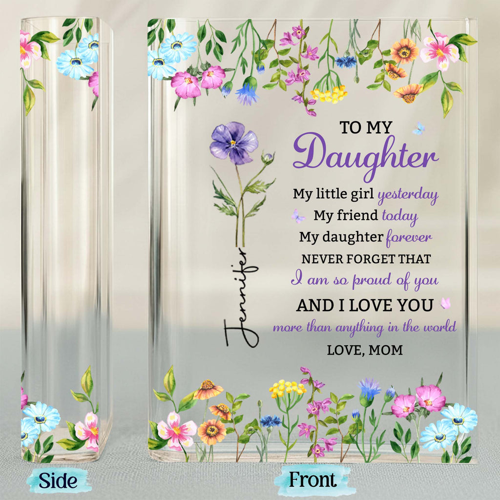 Personalized Acrylic Book Vase Custom Name Gift for Daughter Acrylic Book Vase GradoCreations