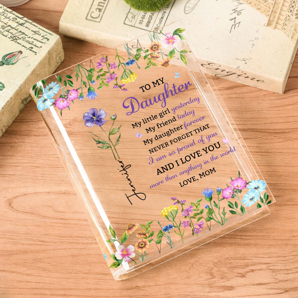 Personalized Acrylic Book Vase Custom Name Gift for Daughter Acrylic Book Vase GradoCreations