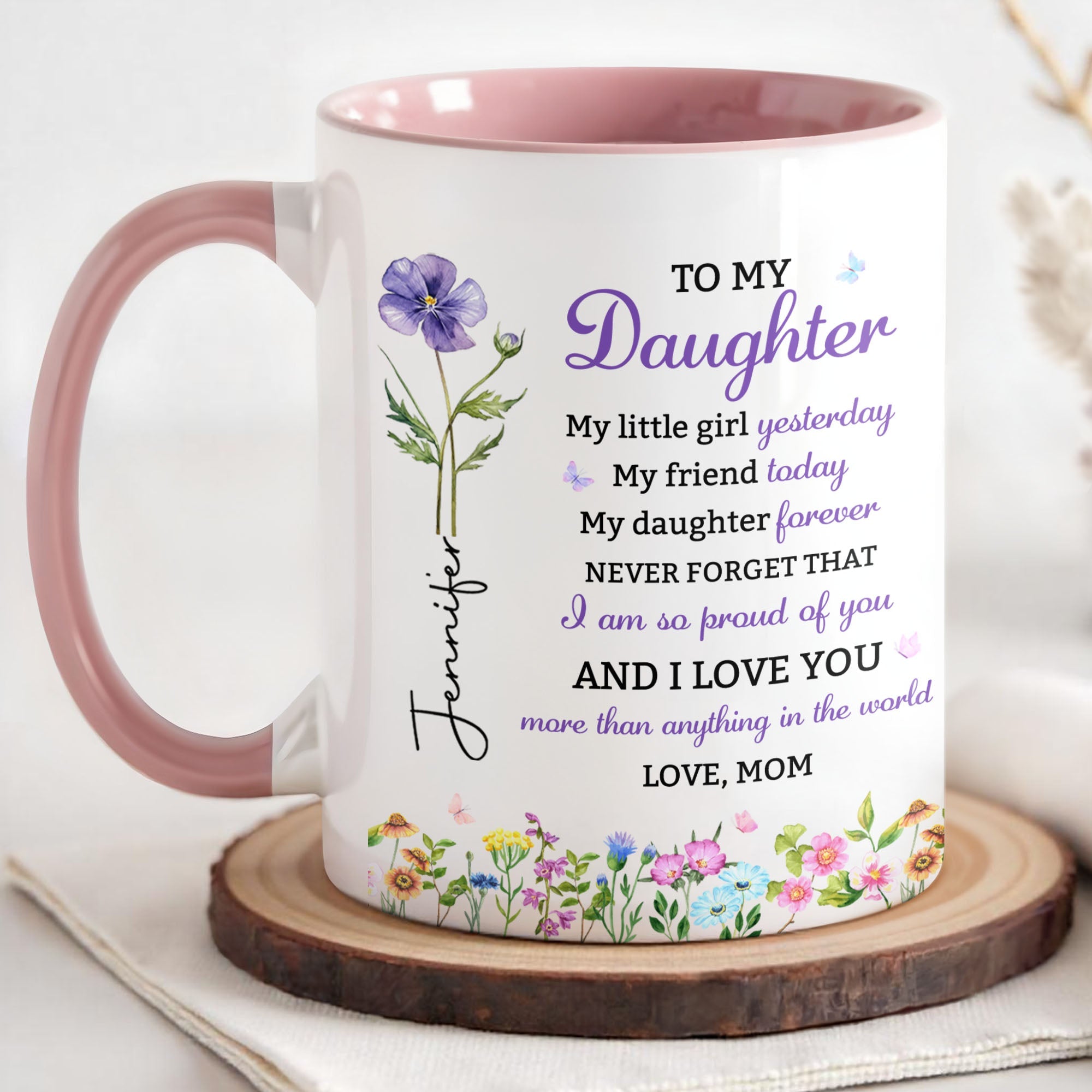 Personalized Accent Mug Custom Name Gift for Daughter Accent Mug GradoCreations