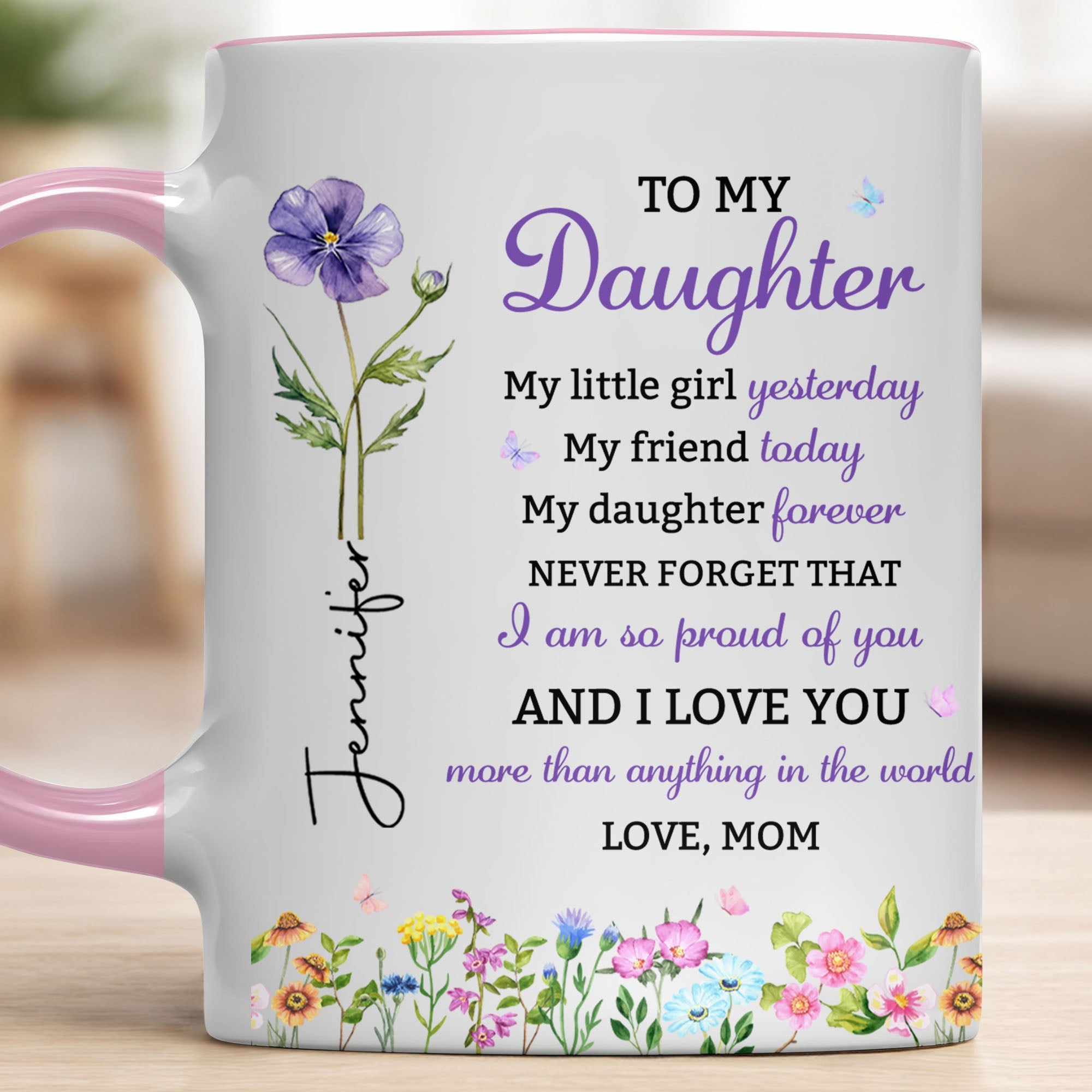 Personalized Accent Mug Custom Name Gift for Daughter Accent Mug GradoCreations