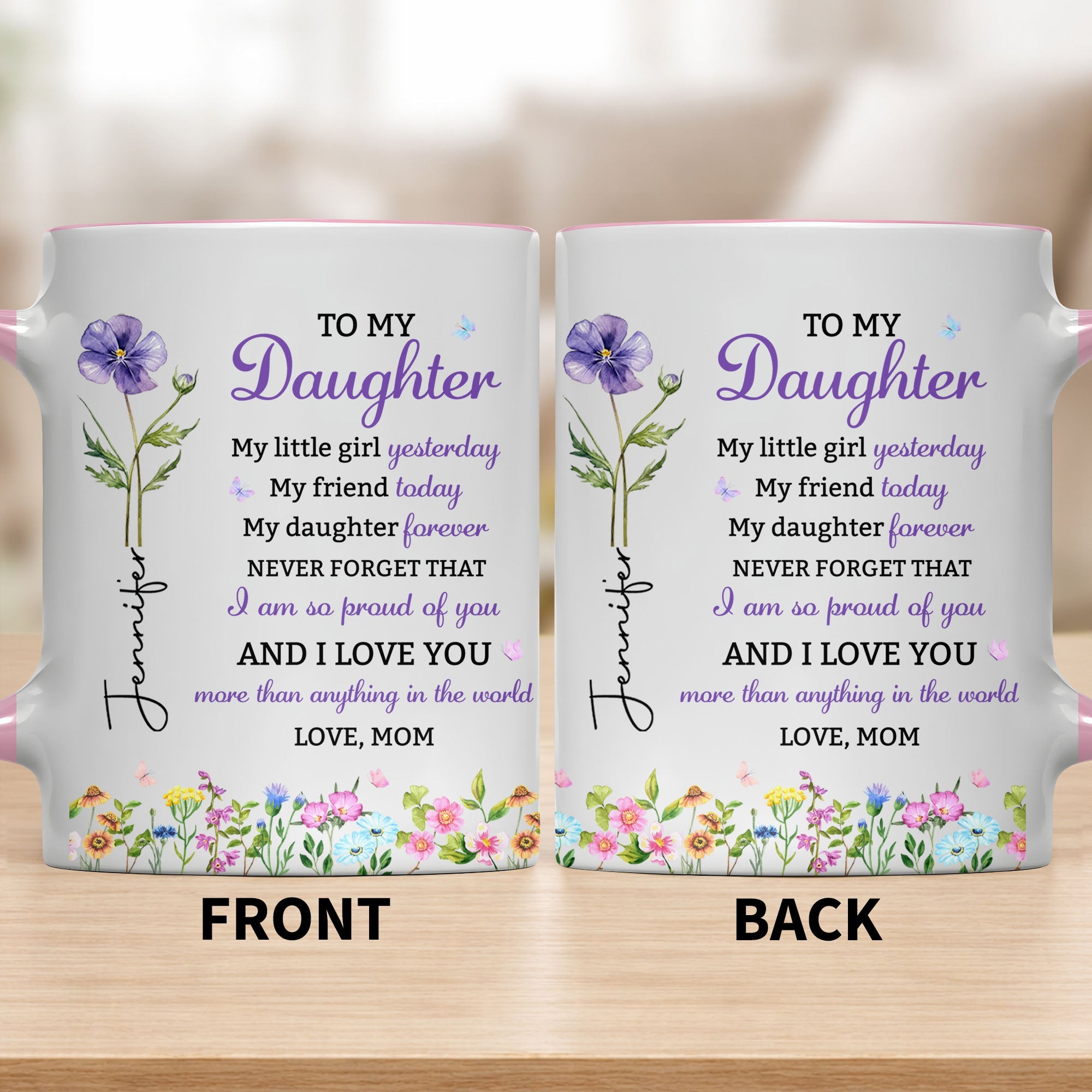 Personalized Accent Mug Custom Name Gift for Daughter Accent Mug GradoCreations