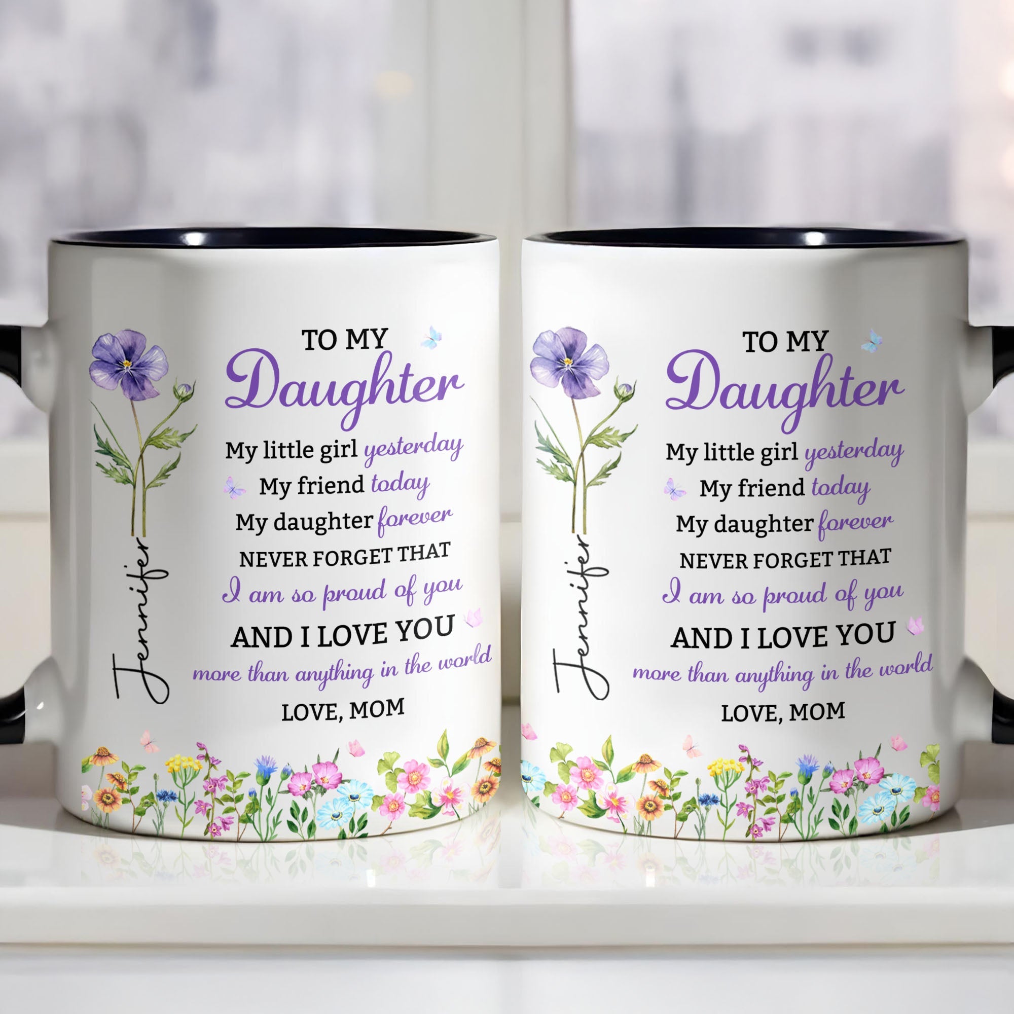 Personalized Accent Mug Custom Name Gift for Daughter Accent Mug GradoCreations