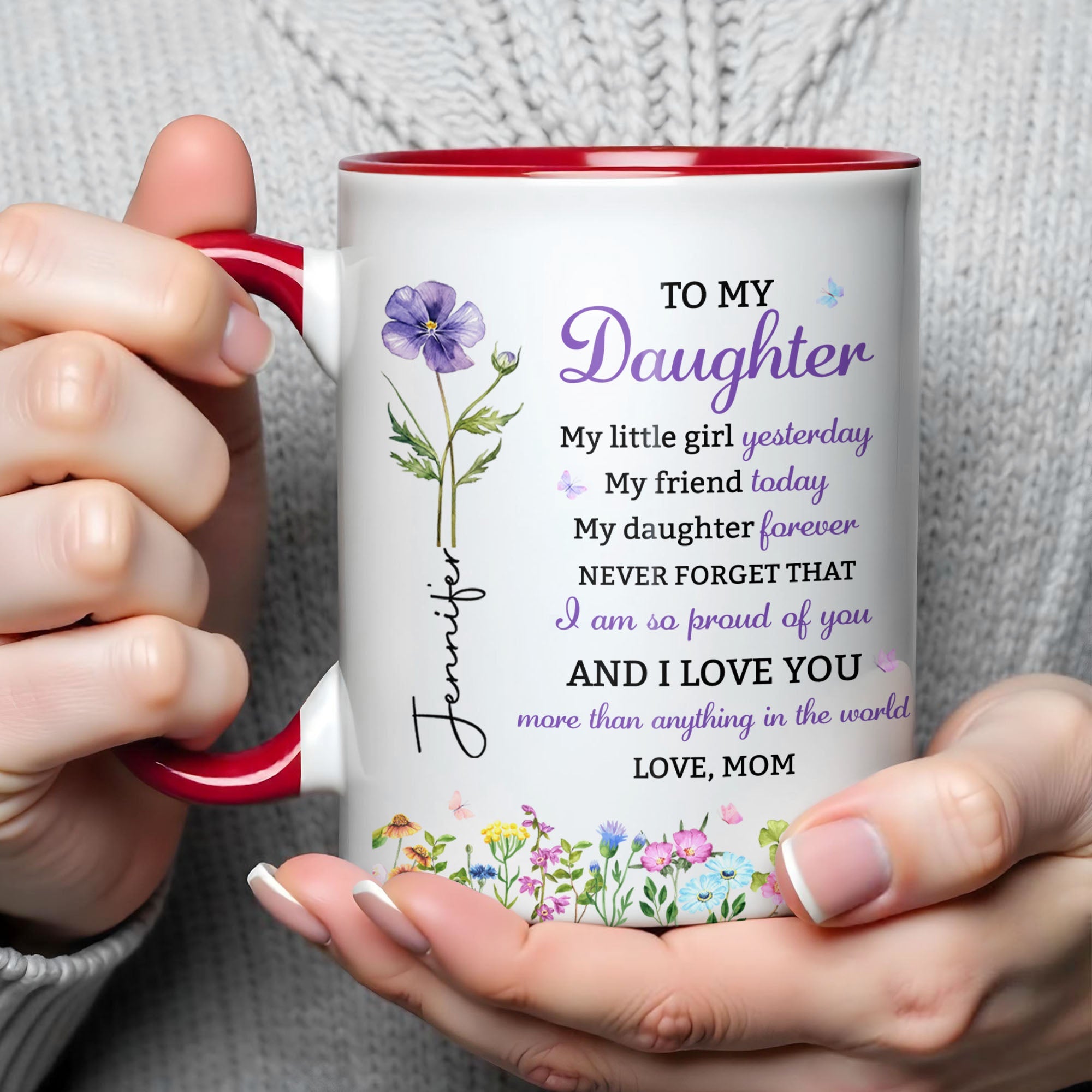 Personalized Accent Mug Custom Name Gift for Daughter Accent Mug GradoCreations