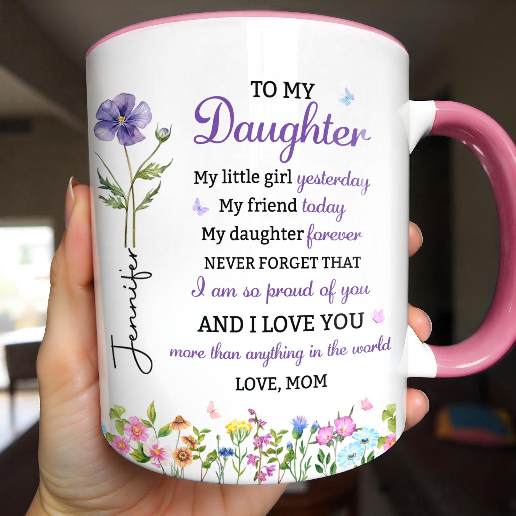 Personalized Accent Mug Custom Name Gift for Daughter Accent Mug GradoCreations