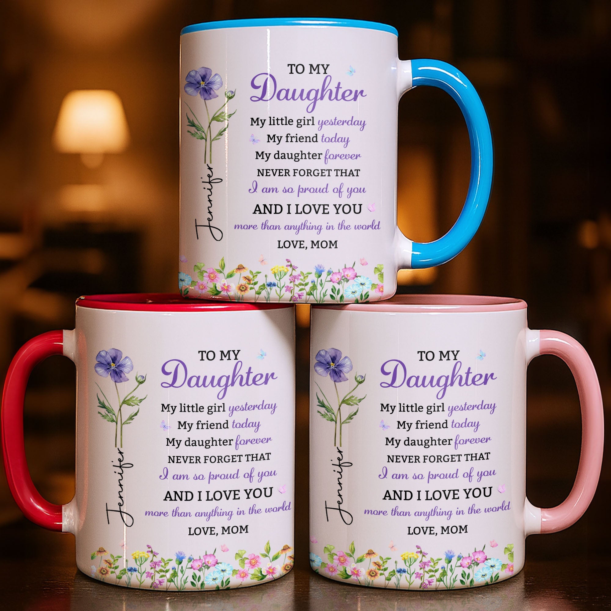 Personalized Accent Mug Custom Name Gift for Daughter Accent Mug GradoCreations