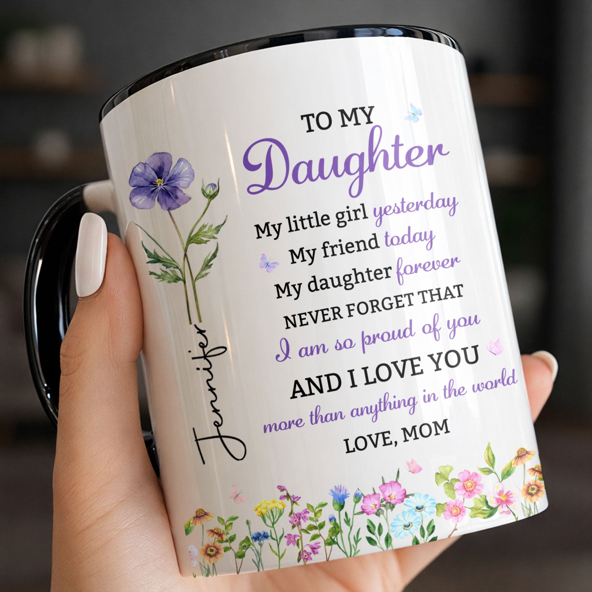 Personalized Accent Mug Custom Name Gift for Daughter Accent Mug GradoCreations