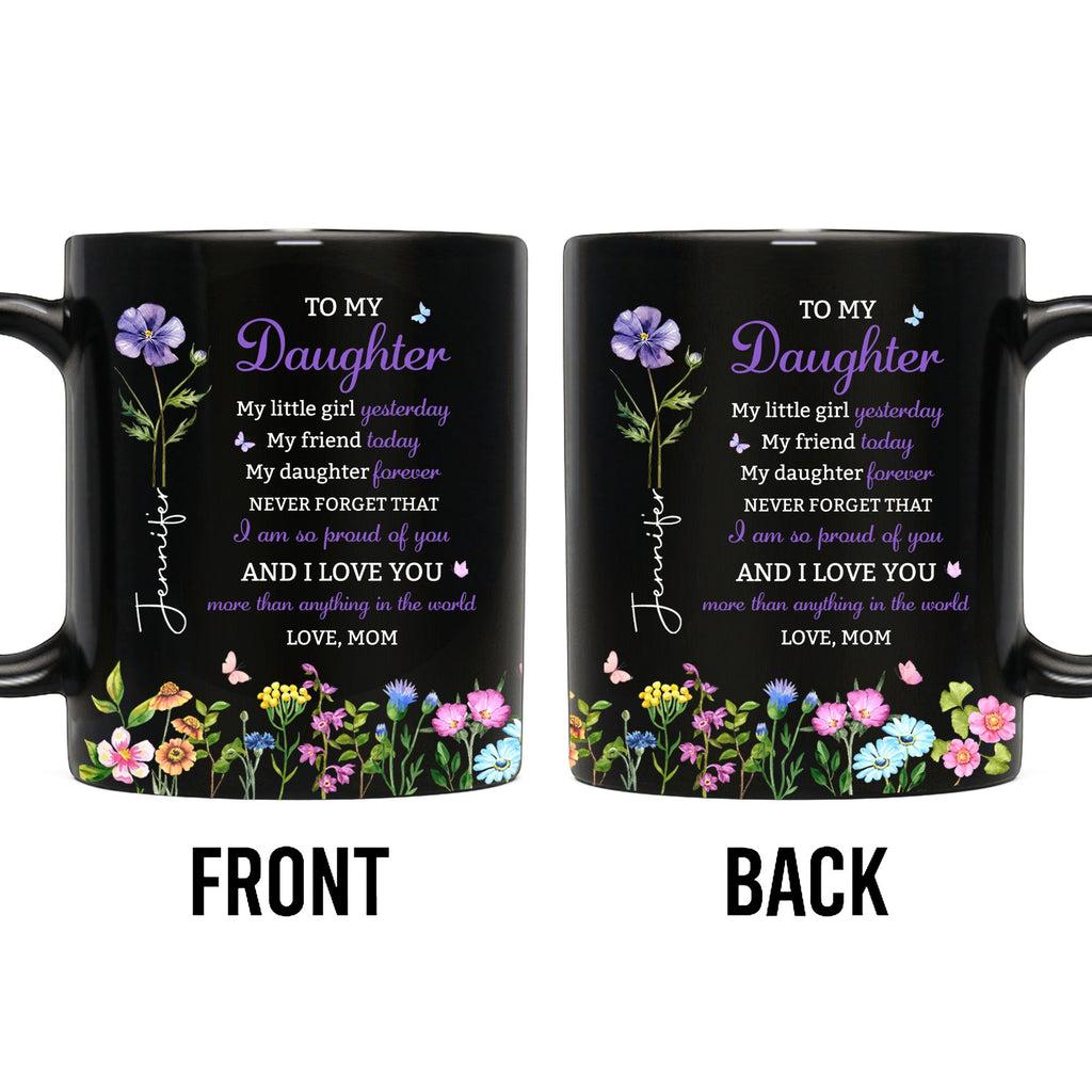 Personalized Black Mug Custom Message Gift for Daughter