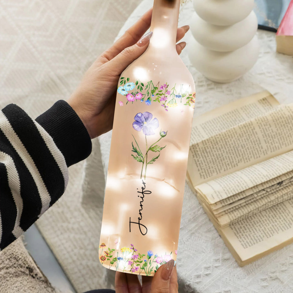 Personalized Bottle Lamp Custom Name Gift for Daughter Birthday Bottle Lamp GradoCreations