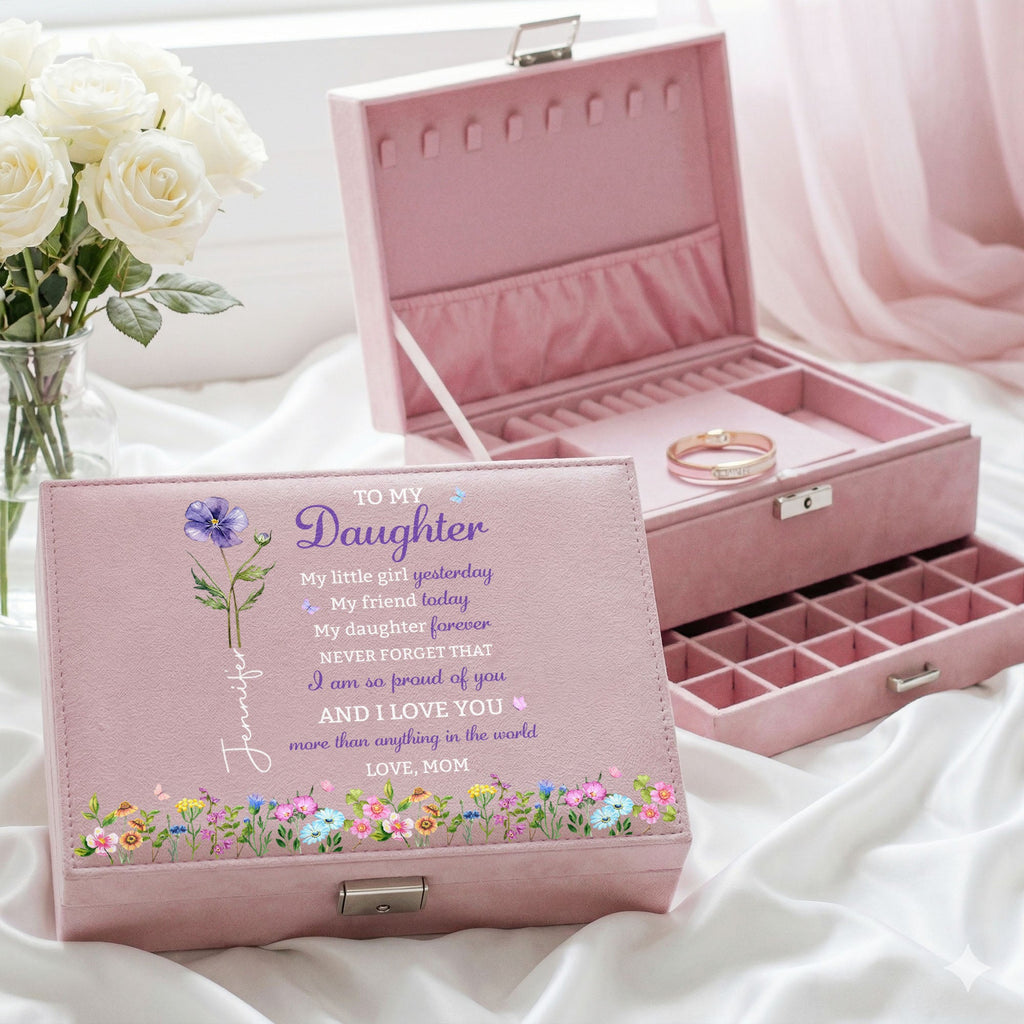 Personalized Jewelry Storage Box Custom Name Gift for Daughter