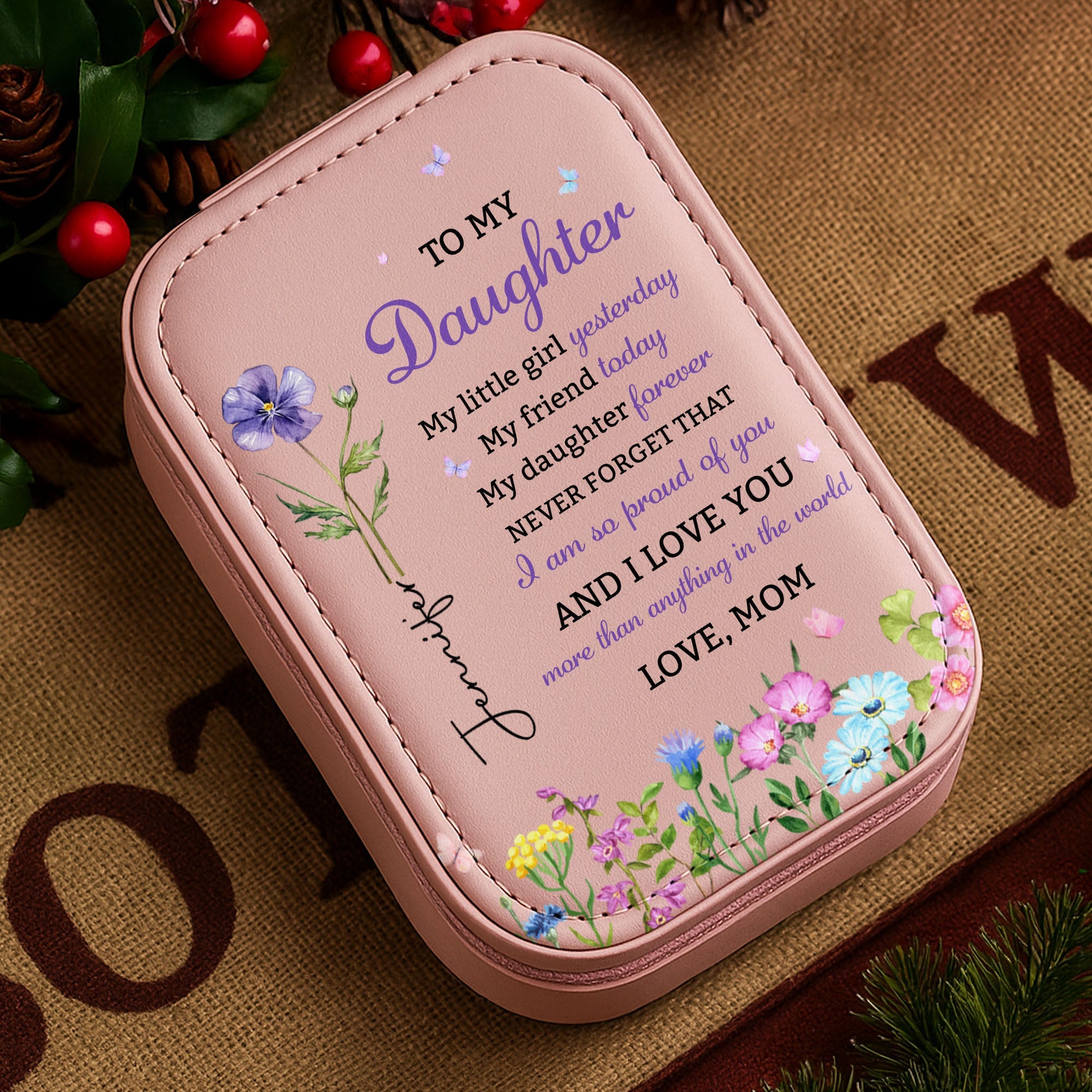 Personalized Jewelry Box with LED Mirror Custom Name Gift for Daughter Jewelry Box With LED Mirror GradoCreations