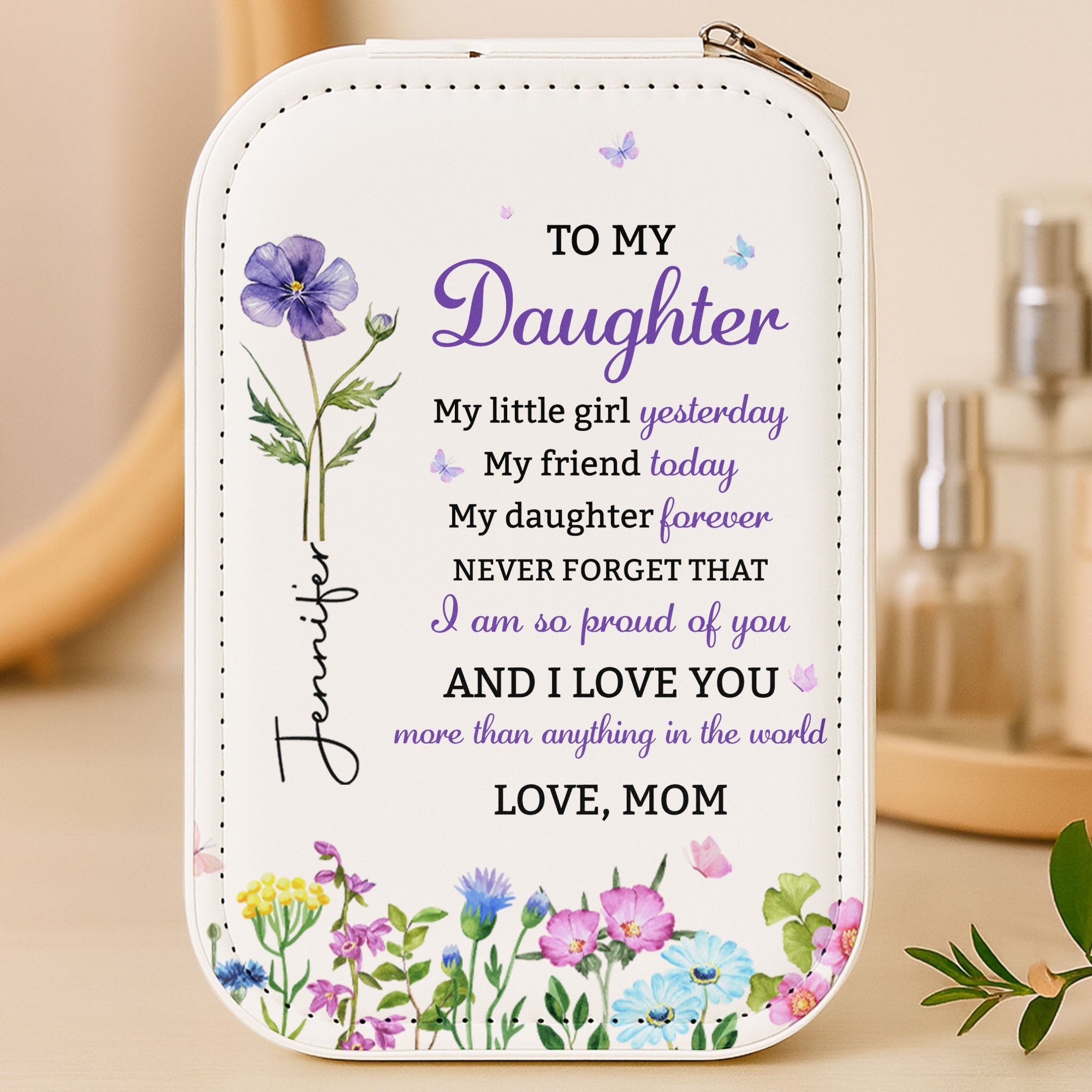 Personalized Jewelry Box with LED Mirror Custom Name Gift for Daughter Jewelry Box With LED Mirror GradoCreations