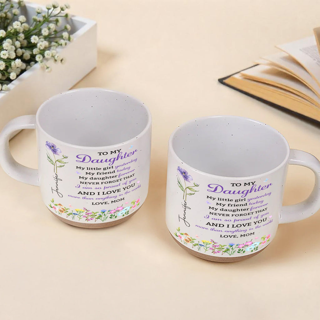 Personalized Pottery Mug Custom Name Floral Gift for Daughter Pottery Mug GradoCreations