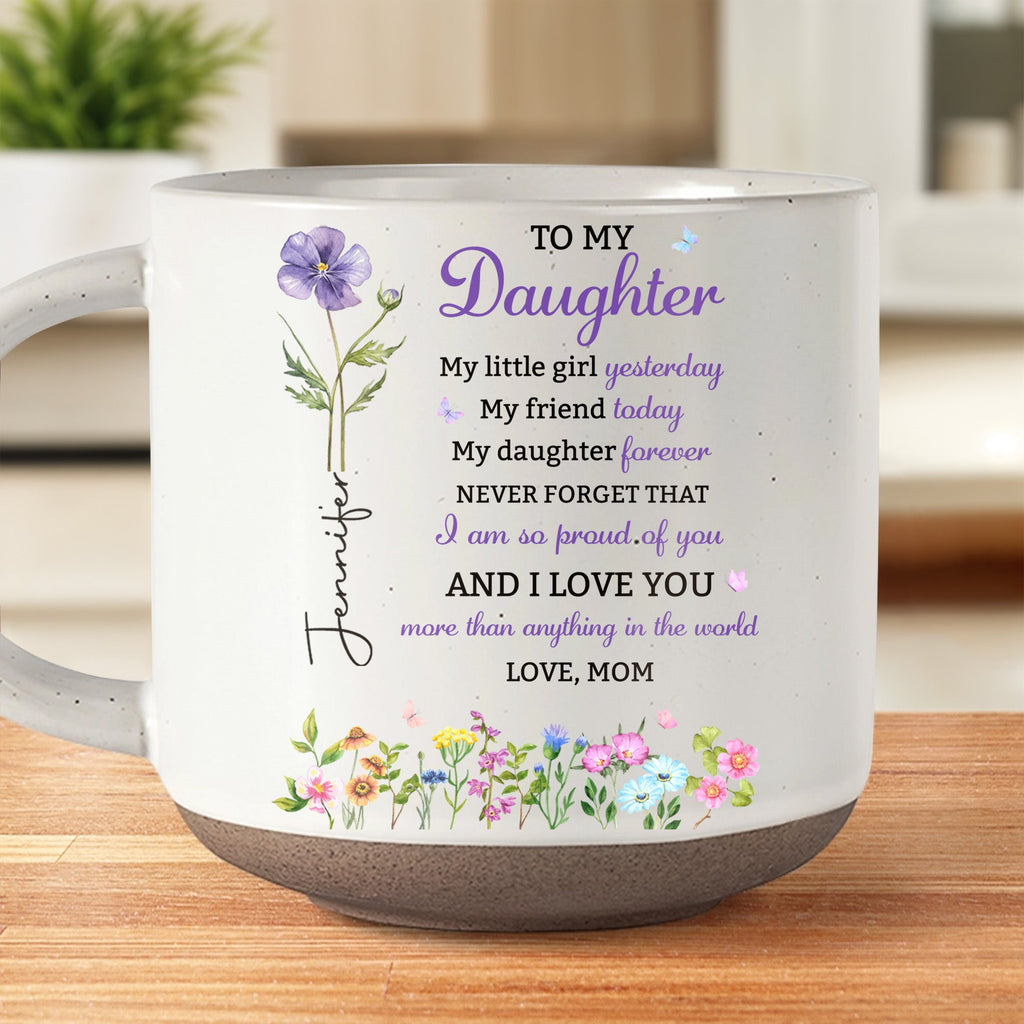 Personalized Pottery Mug Custom Name Floral Gift for Daughter Pottery Mug GradoCreations