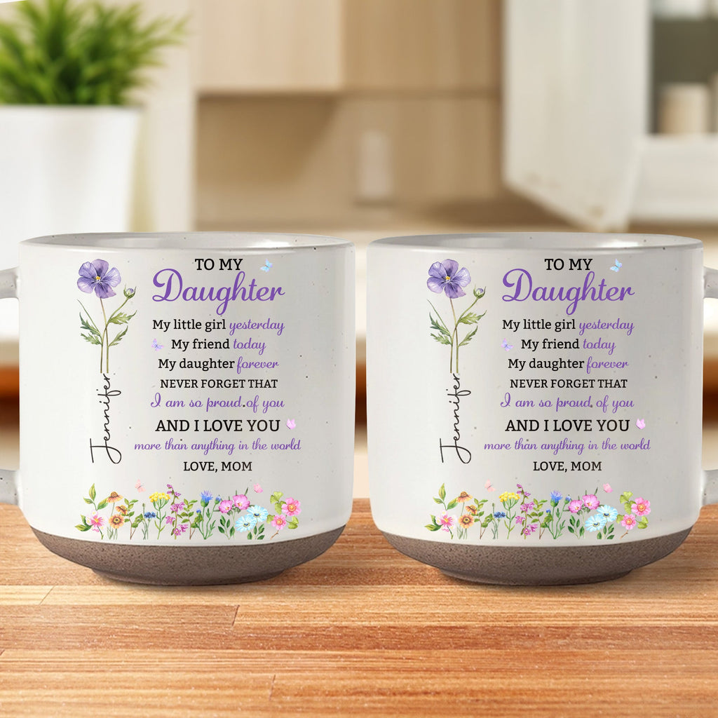 Personalized Pottery Mug Custom Name Floral Gift for Daughter Pottery Mug GradoCreations